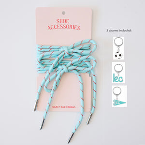 Shoe Charm & Laces Set - Teal