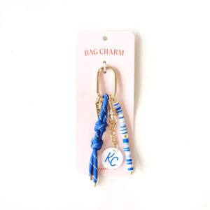 Bag Charm - Blue & White