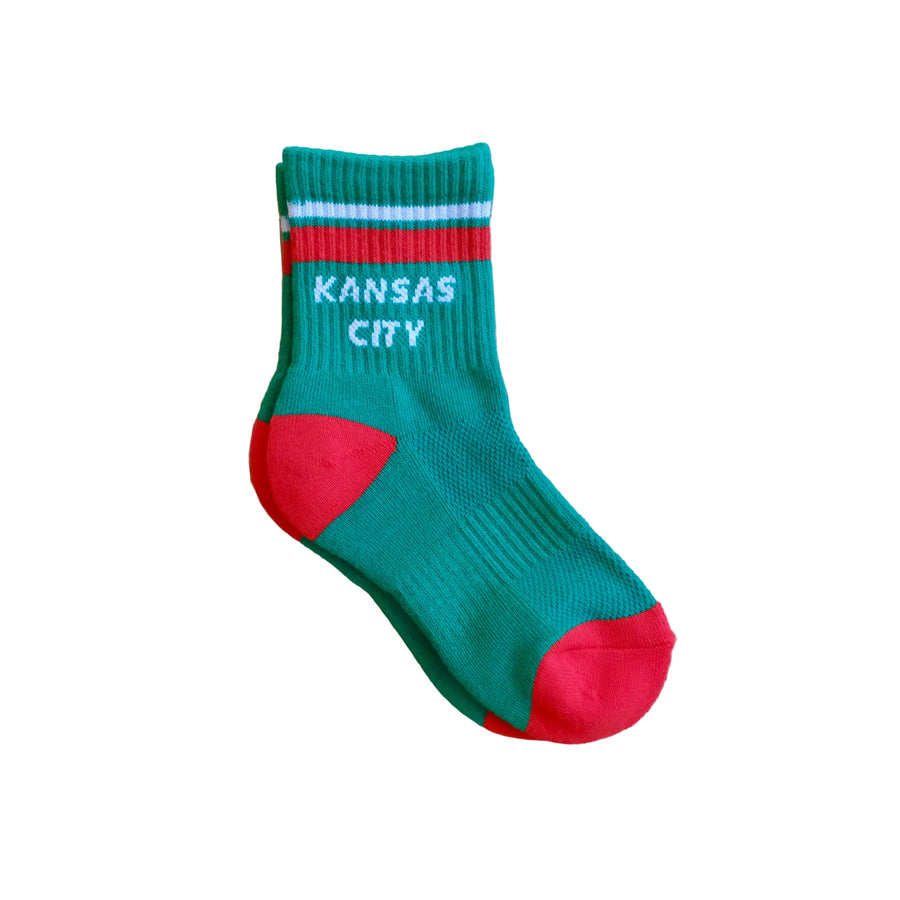 Kids Kansas City Crew Socks - Green w/ Red
