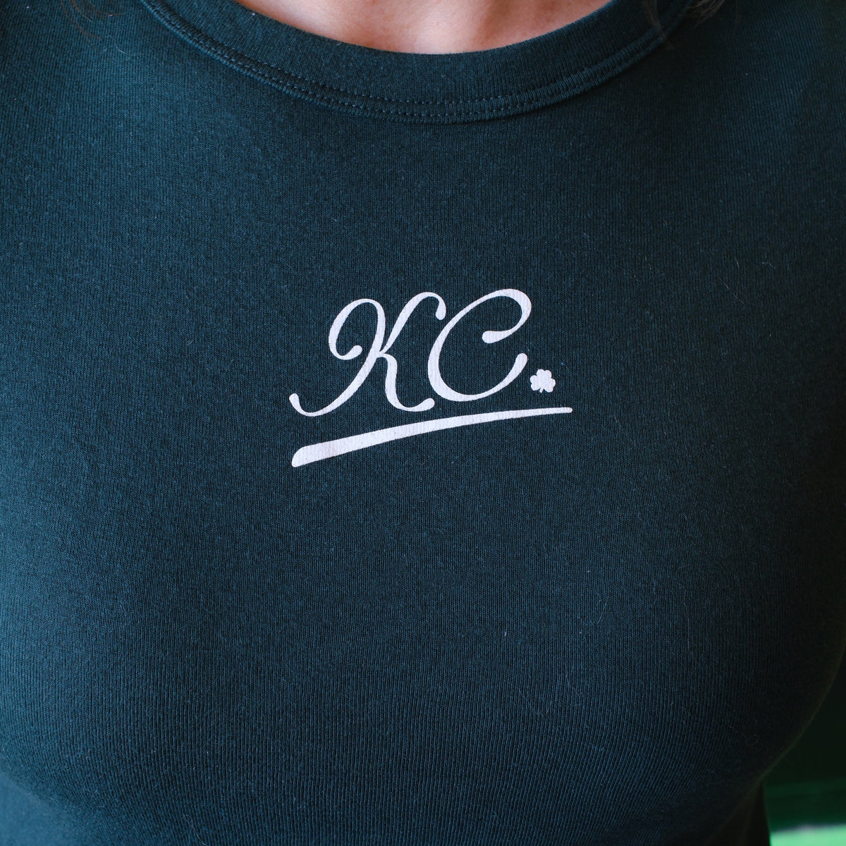 Kansas City KC! Shamrock Baby Tee  - Green