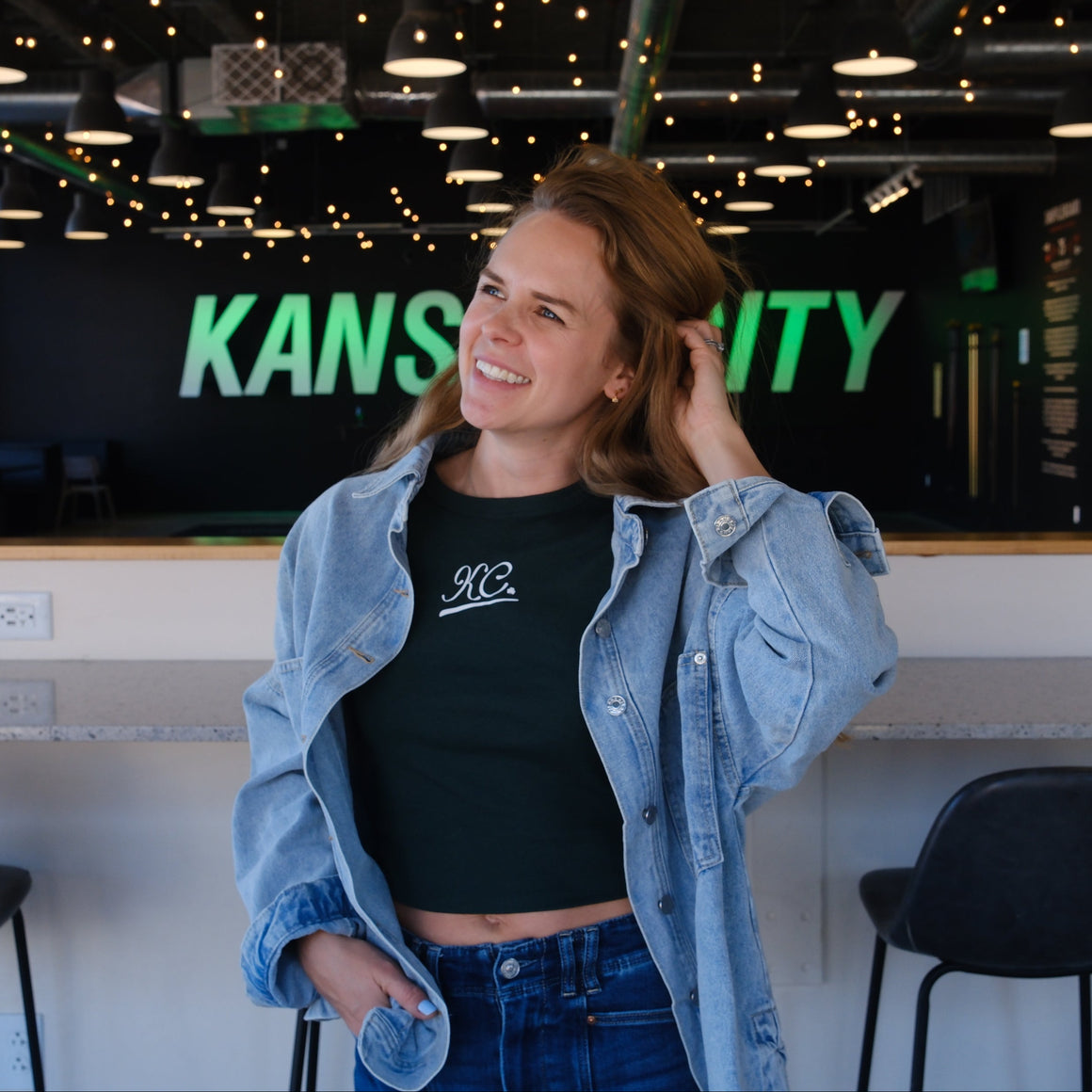 Kansas City KC! Shamrock Baby Tee  - Green