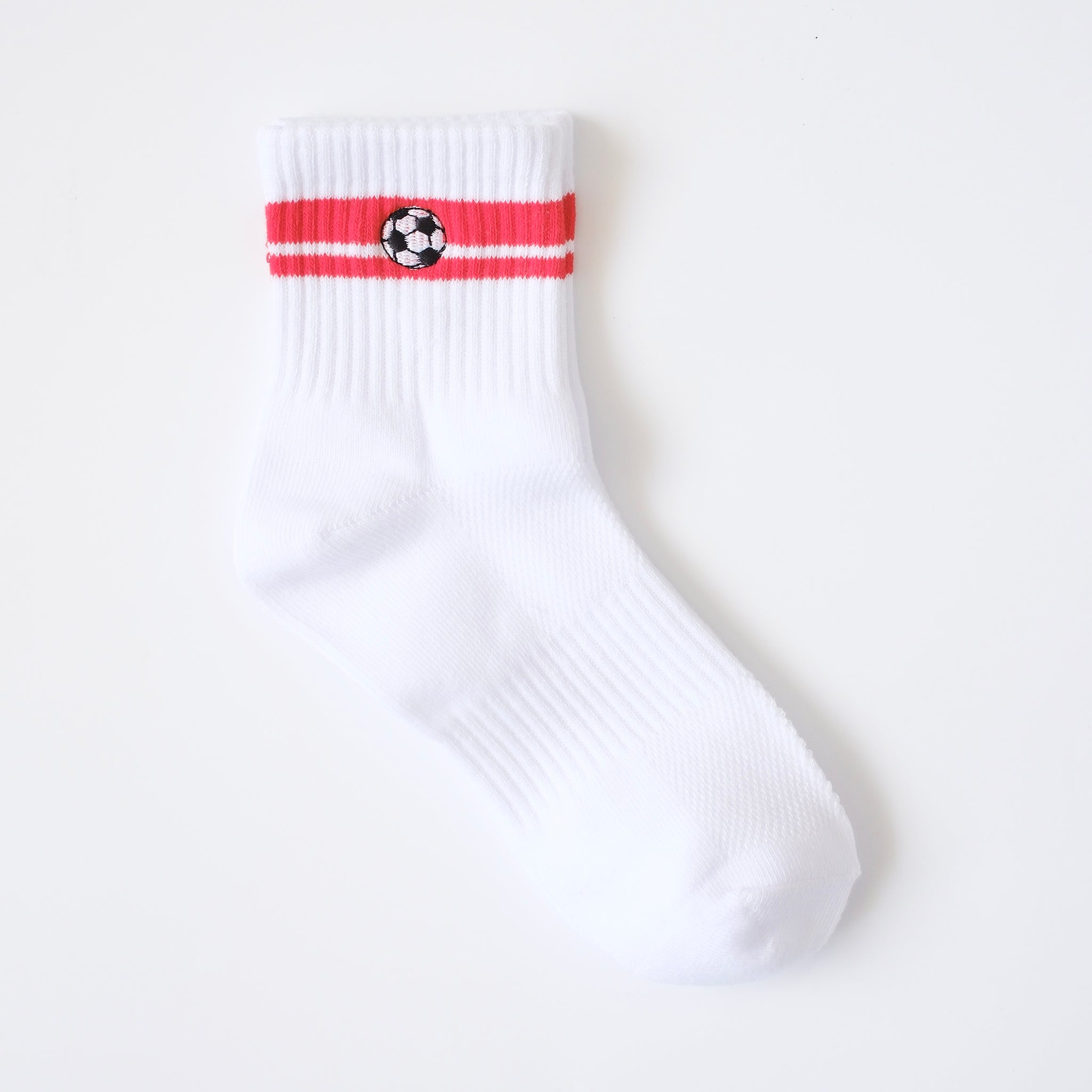 Soccer Crew Socks - Red Stripes