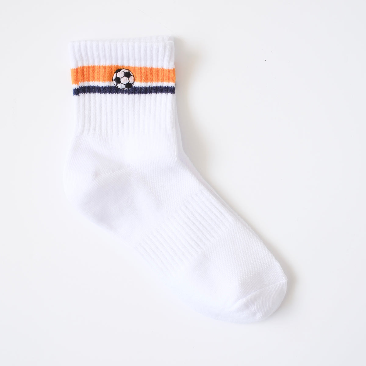 Soccer Crew Socks - Orange and Black Stripes