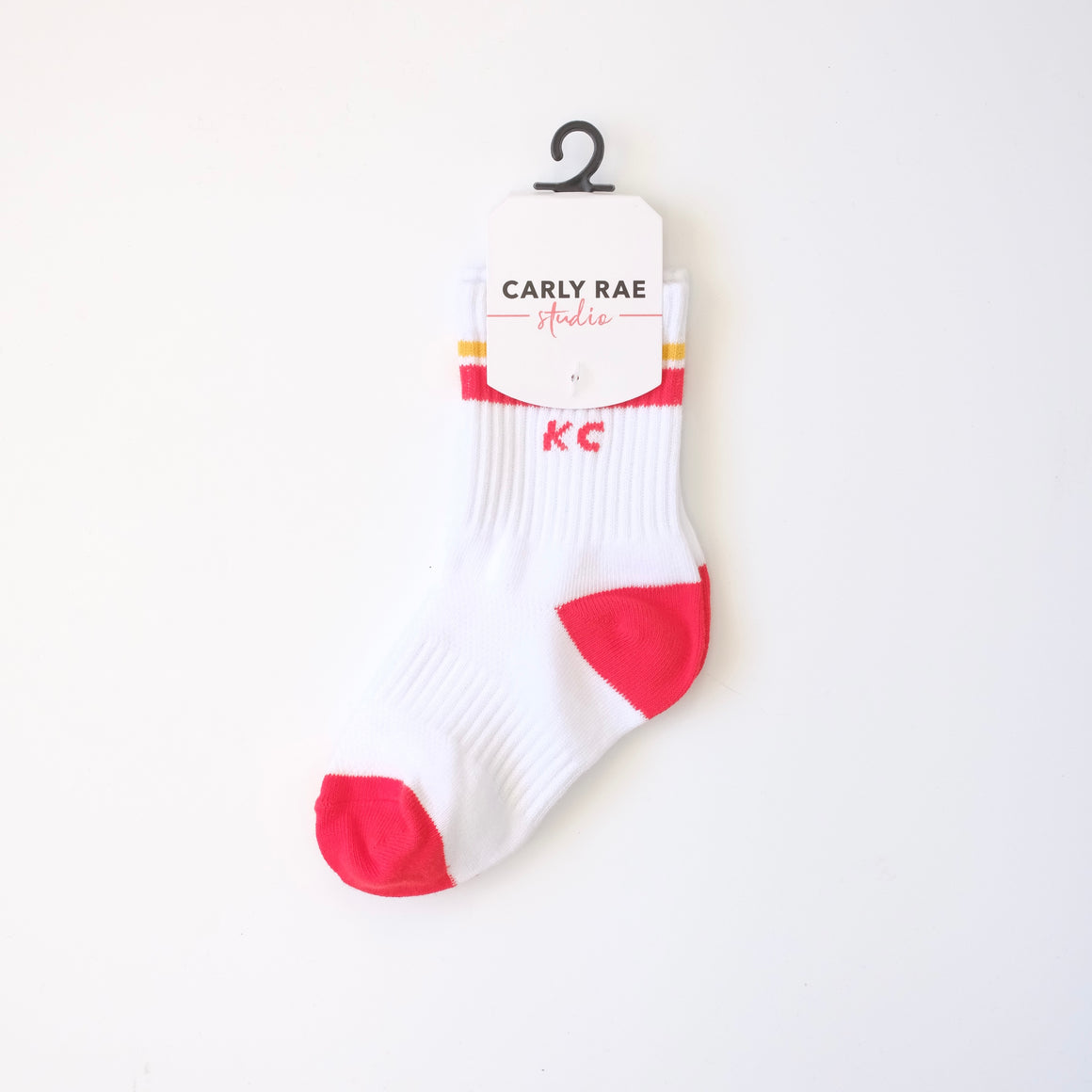 Toddler Kansas City Crew Socks - White with Red and Gold Stripes