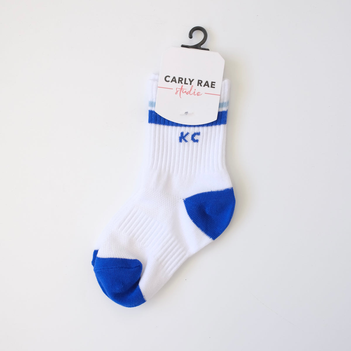 Toddler Kansas City Crew Socks - White with Blue Stripes
