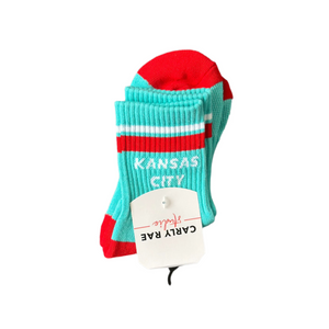 Kansas City Crew Socks - Teal with White & Red