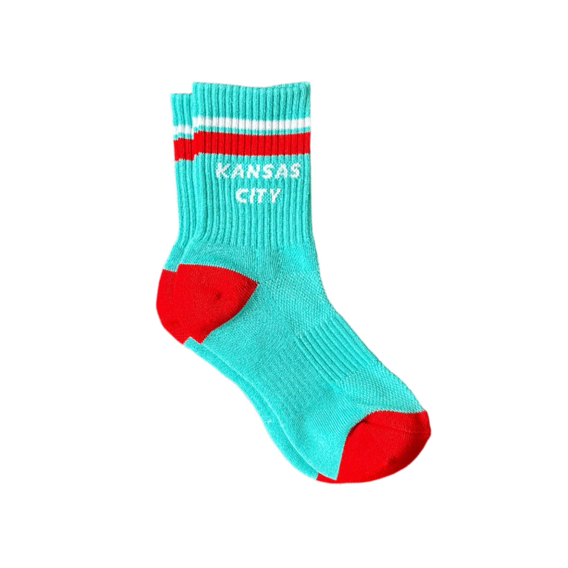 Kansas City Crew Socks - Teal with White & Red
