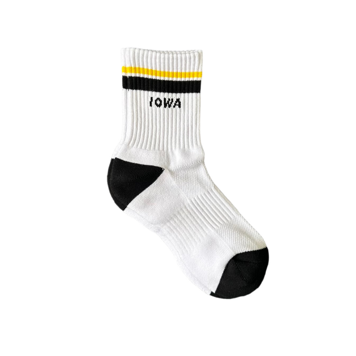Iowa Crew Socks - White with Black and Yellow
