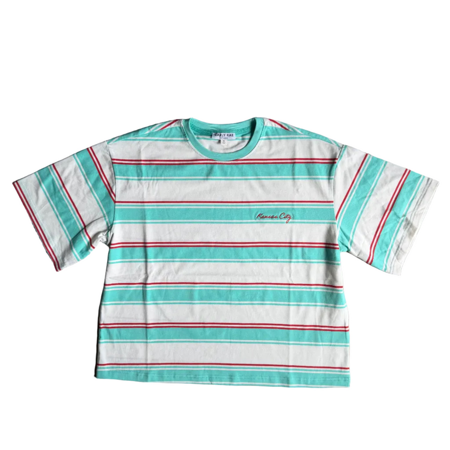 Striped Kansas City Shirt - Teal & Red