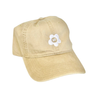 KC Embroidered Flower Hat - Tan/Khaki