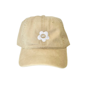 KC Embroidered Flower Hat - Tan/Khaki