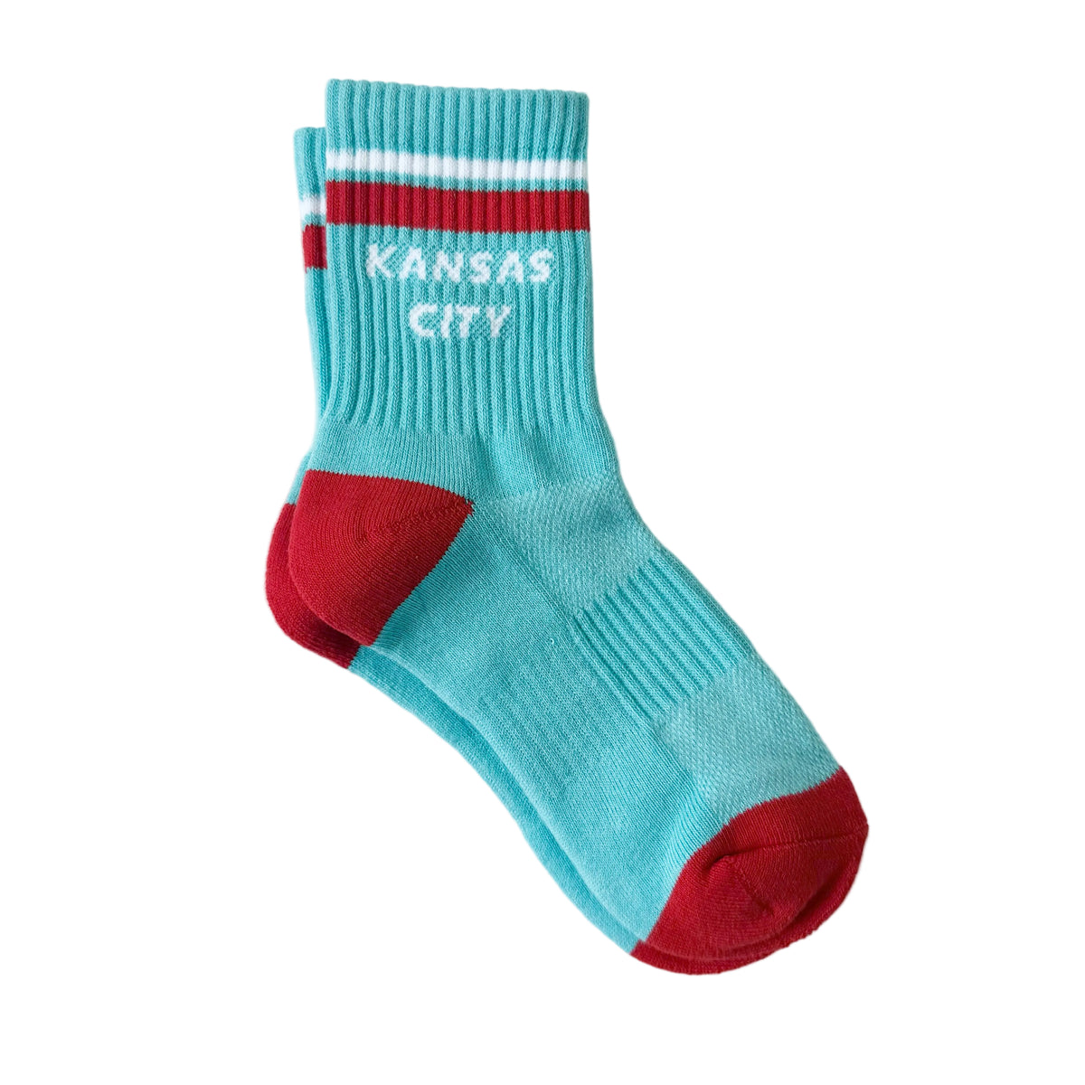 Kansas City Crew Socks - Teal with White & Red