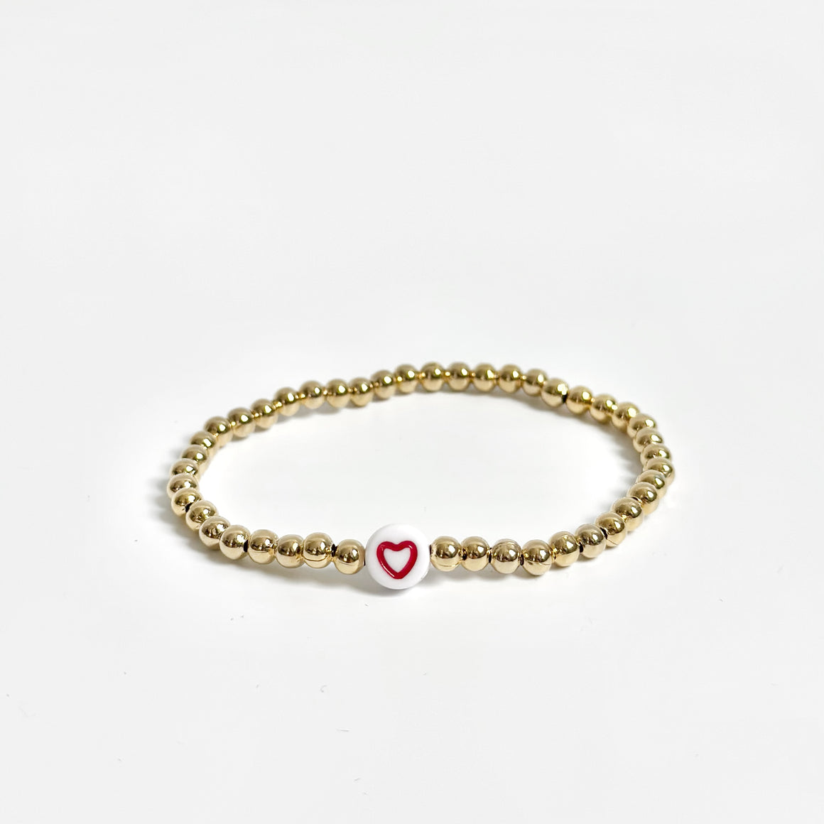 Gold Red Heart Bracelet