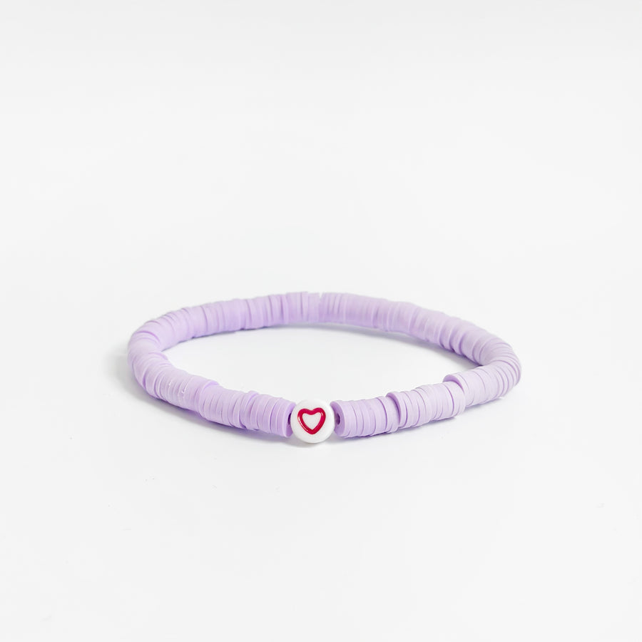 Red Heart Bracelet - Purple
