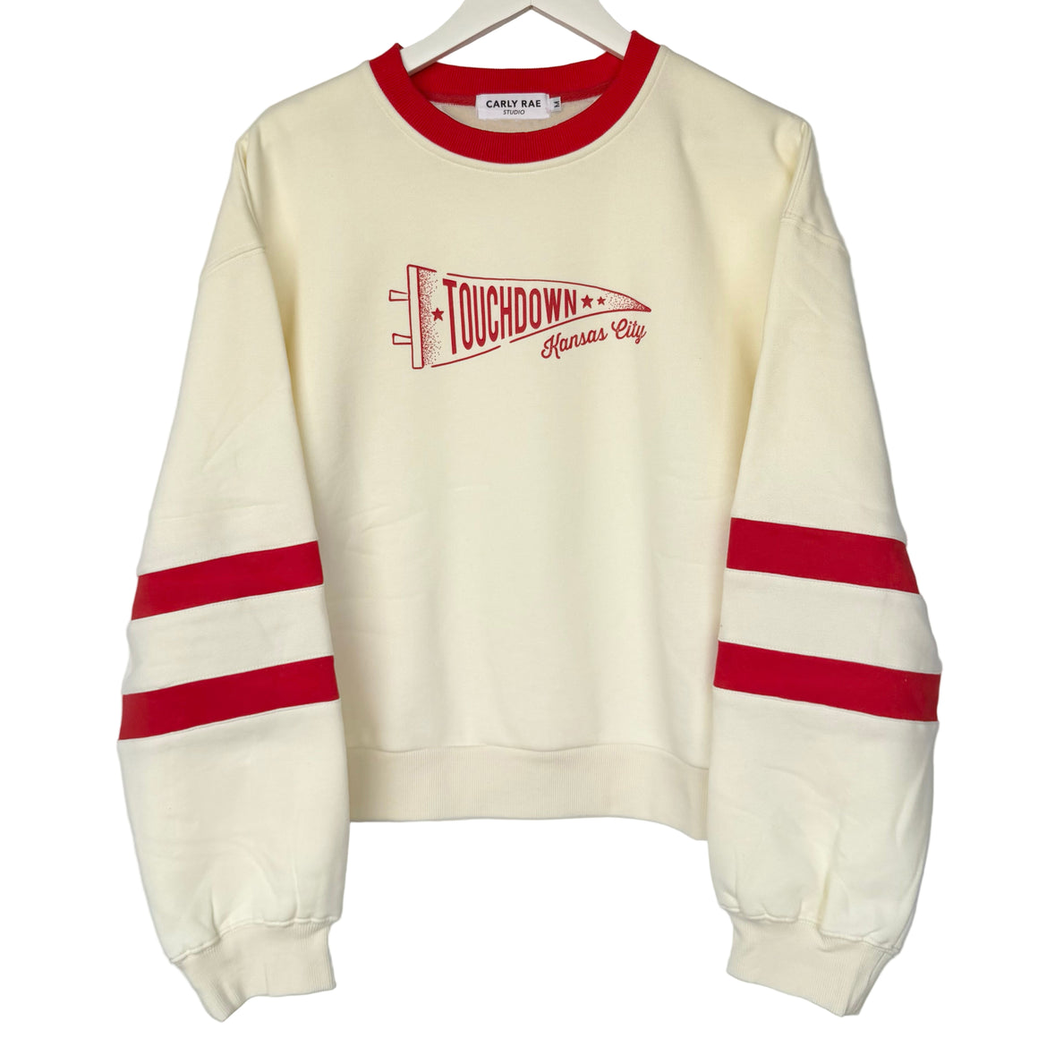 Varsity Sweatshirt - Ivory W/ Red - Touchdown