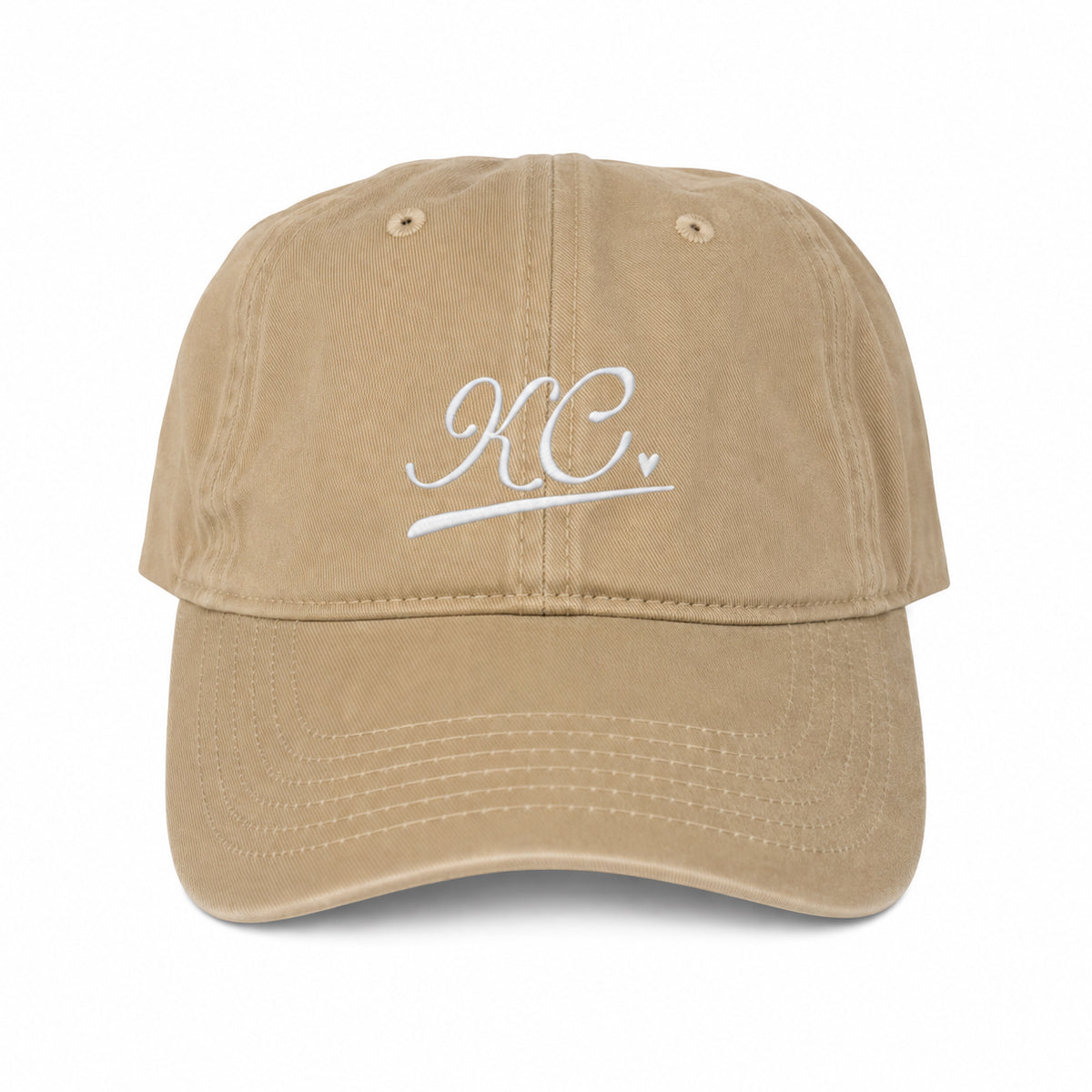 KC Embroidered Hat Khaki Heart - ADULT