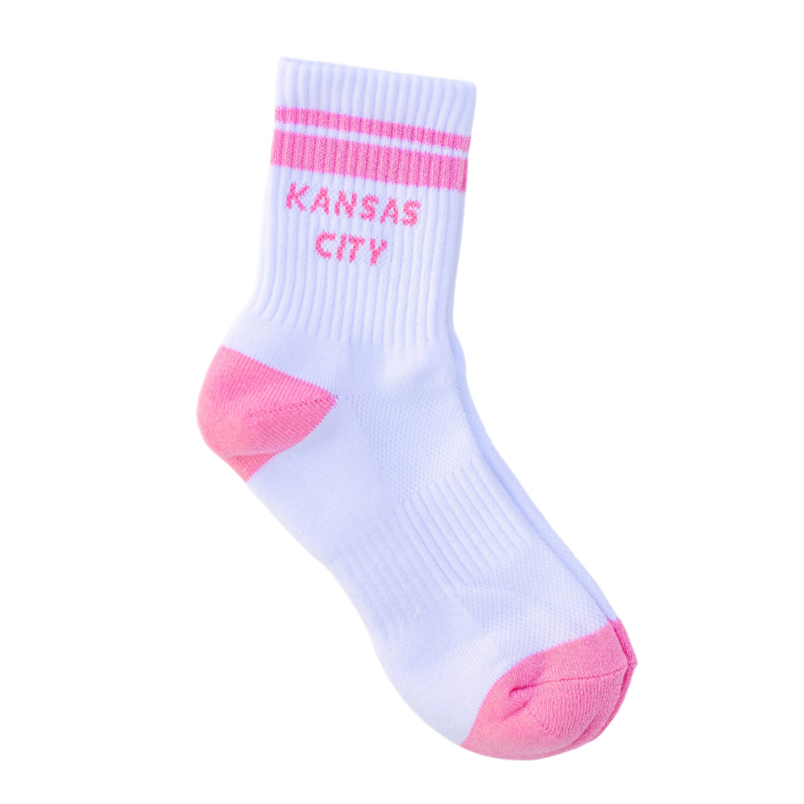 Kansas City Crew Socks - White w/ Pink