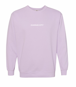 Kansas City Embroidered Sweatshirt - Lavender