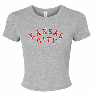 Kansas City Sporty Baby Tee  - Grey