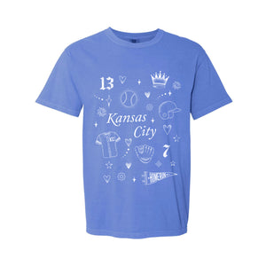 Kansas City Baseball Vibes Tattoo Shirt - Blue