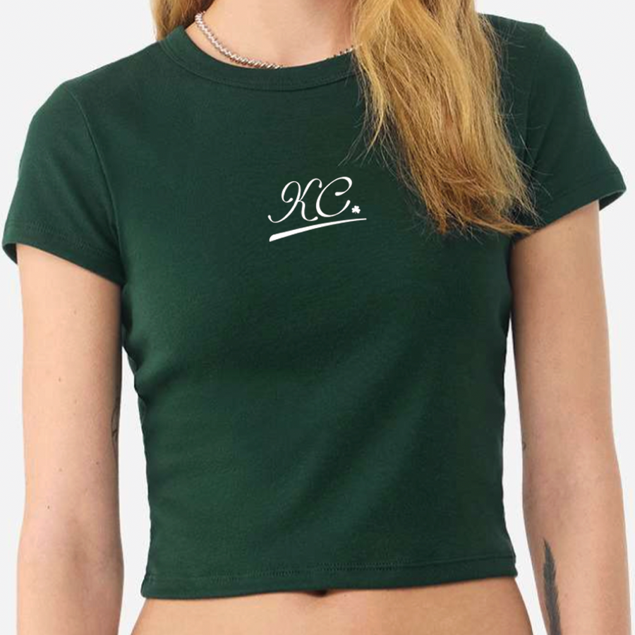 Kansas City KC! Shamrock Baby Tee  - Green