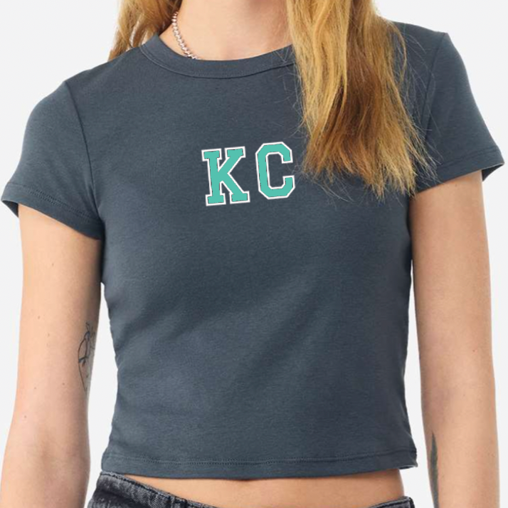 Kansas City KC Sporty Baby Tee  - Navy & Teal
