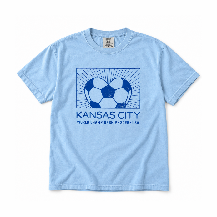 Blue Kansas City Soccer World Championship Tee