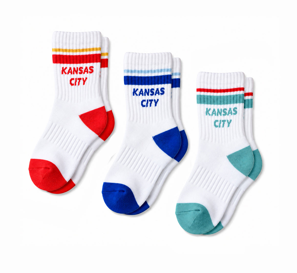 Kids Kansas City Crew Socks - Set of 3