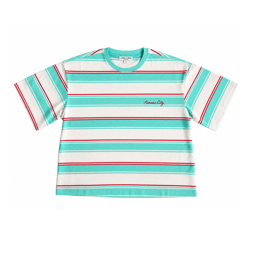 Striped Kansas City Shirt - Teal & Red
