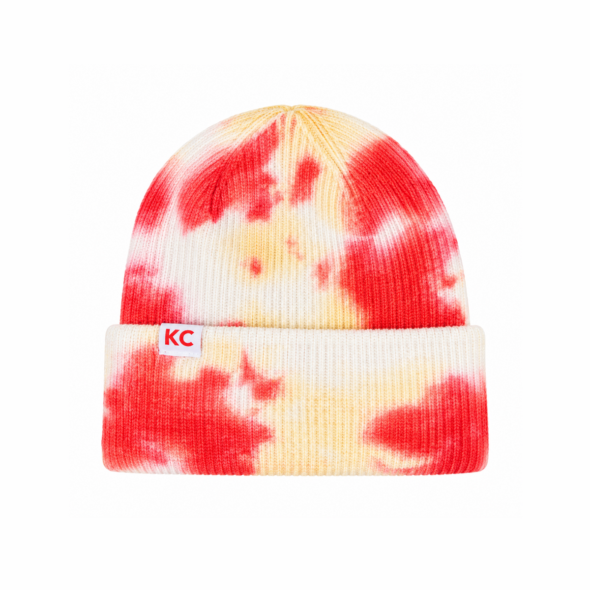 KC Watercolor Tie Dye Beanie - Red & Yellow