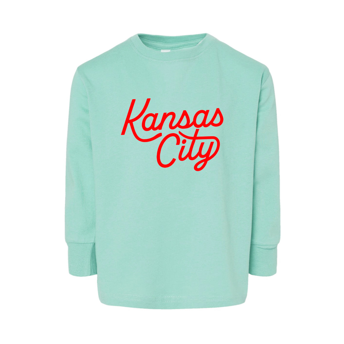 Kansas City Script Long Sleeve - Youth - Teal