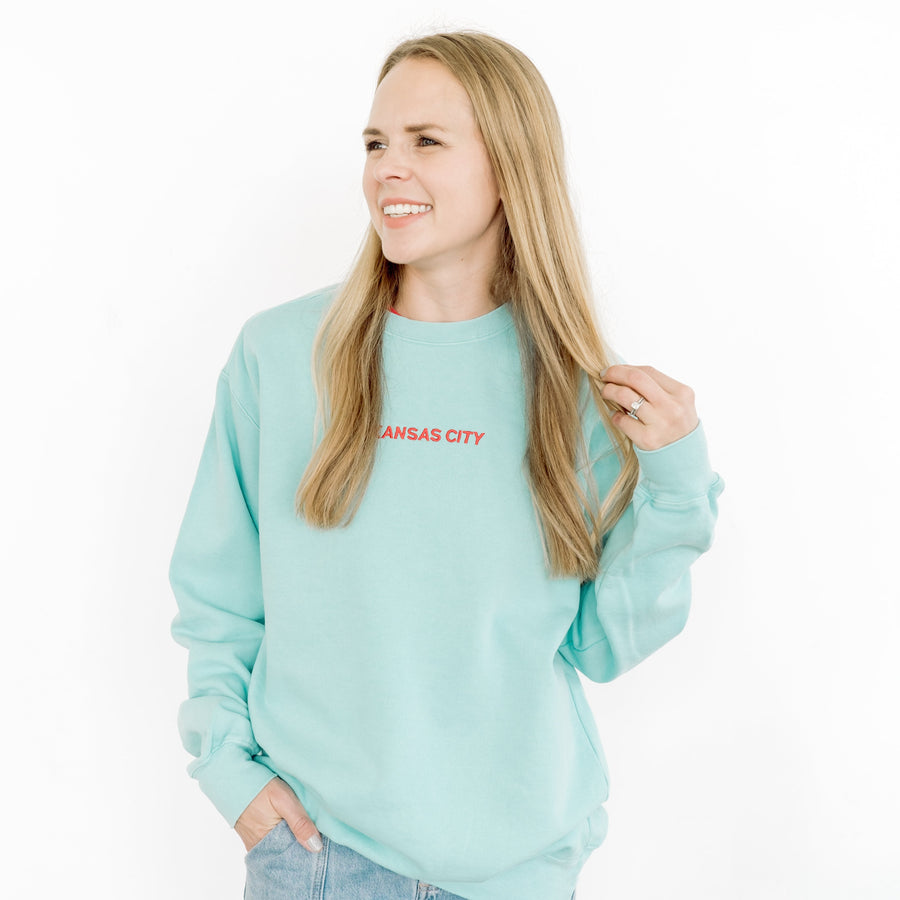 Kansas City Embroidered Sweatshirt - Teal