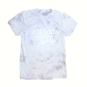Kansas City Script T-Shirt - Purple Tie Dye