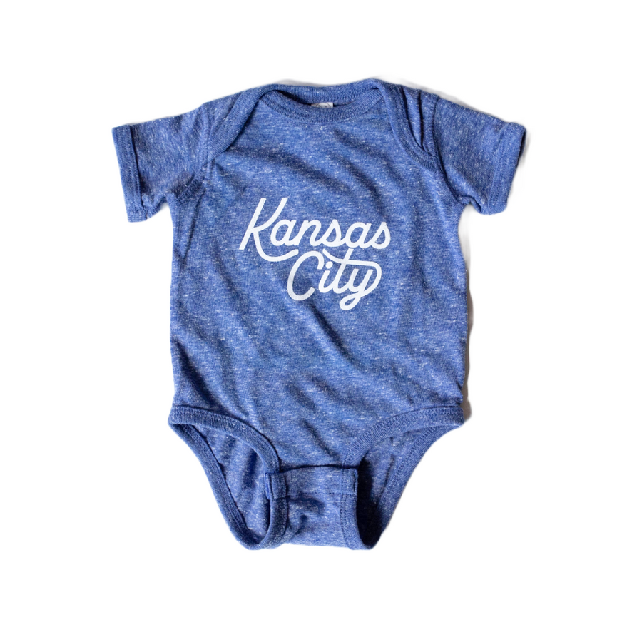 Kansas City Script Onesie - Blue