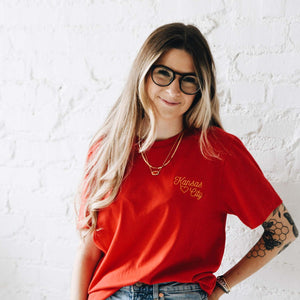Kansas City Embroidered T-Shirt - Red