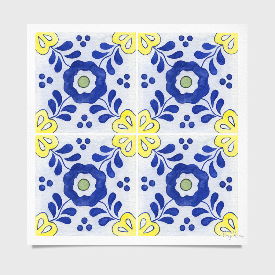 Tile #3 Pattern Watercolor Print