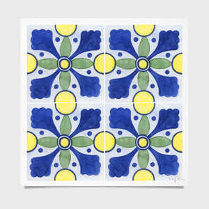 Tile #5 Pattern Watercolor Print