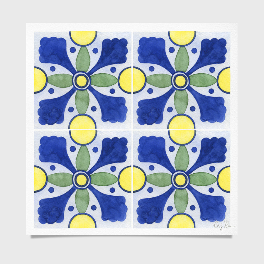 Tile #5 Pattern Watercolor Print