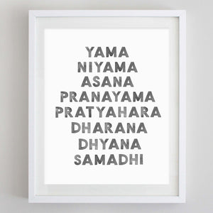 Niyamas Yoga Watercolor Print