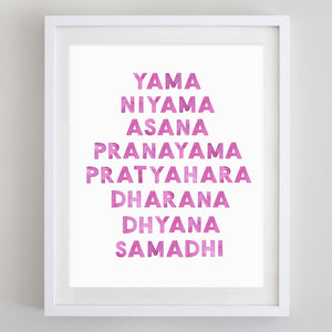 Niyamas Yoga Watercolor Print