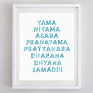 Niyamas Yoga Watercolor Print