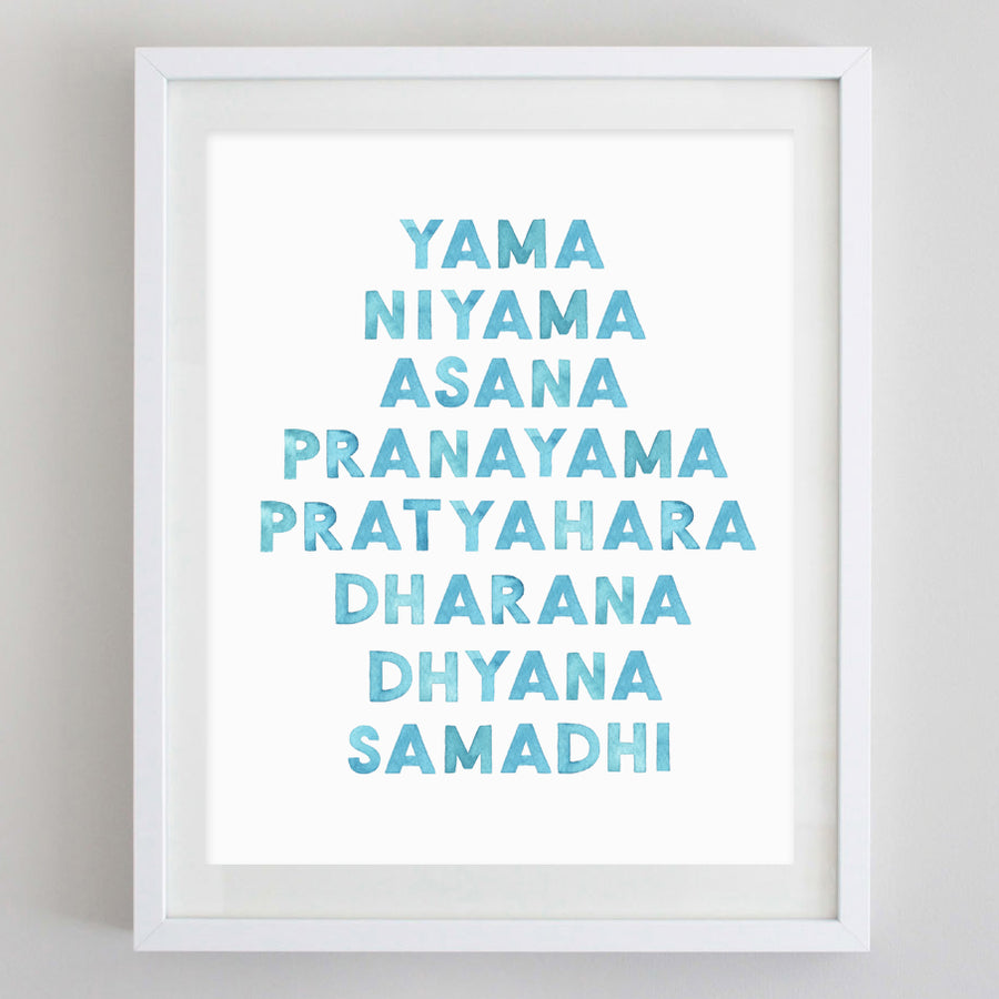 Niyamas Yoga Watercolor Print