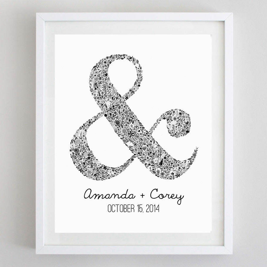 art print - custom ampersand floral watercolor print - carly rae studio