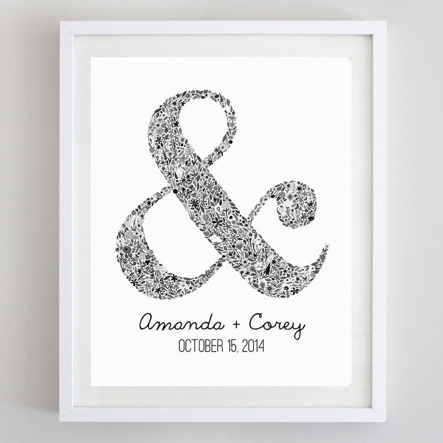 art print - ampersand floral watercolor print - carly rae studio