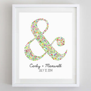 art print - custom ampersand floral watercolor print - carly rae studio