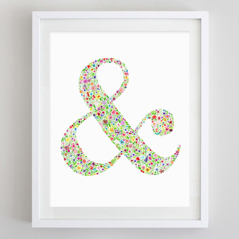 art print - ampersand floral watercolor print - carly rae studio
