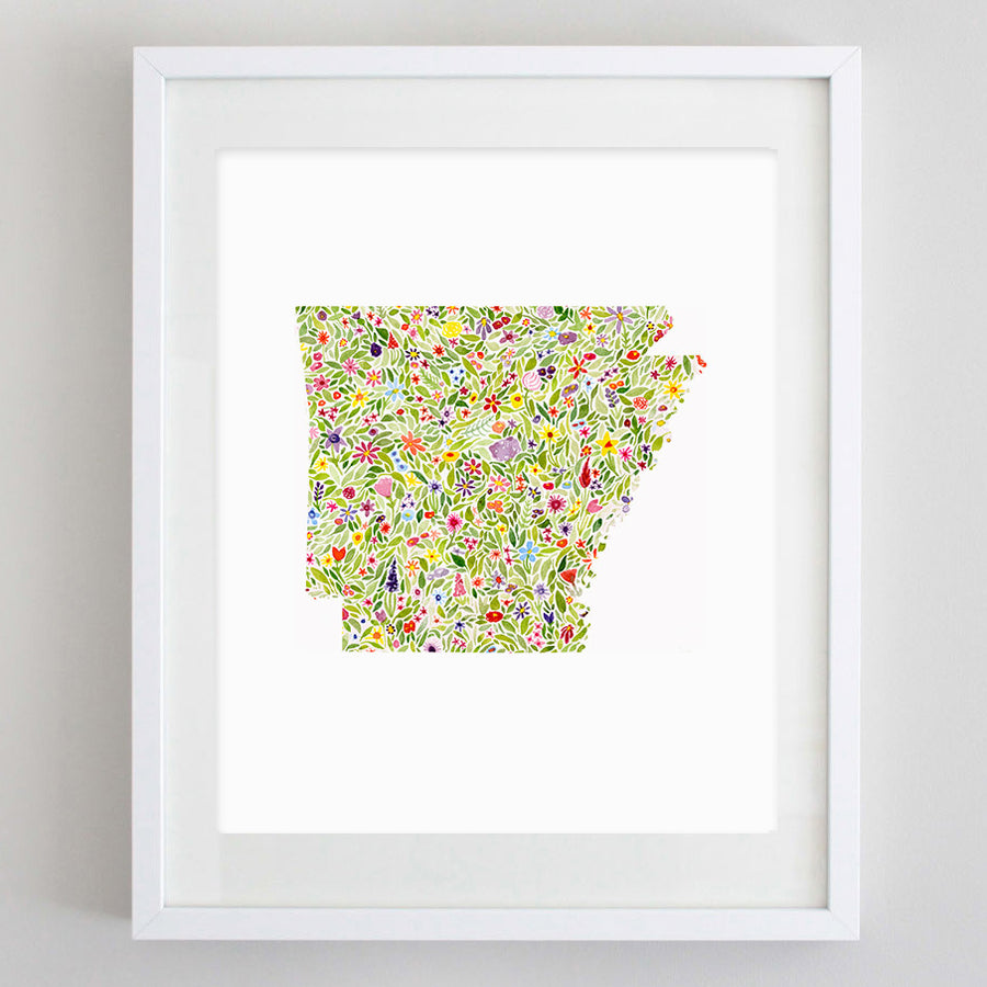 art print - arkansas floral watercolor print - carly rae studio