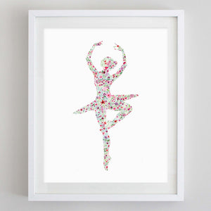 Ballerina 1 Floral Watercolor Print