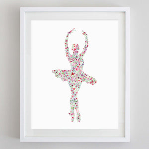 Ballerina 1 Floral Watercolor Print