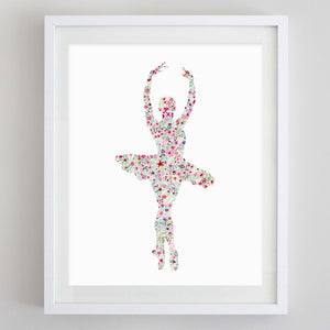 Ballerina 3 Floral Watercolor Print